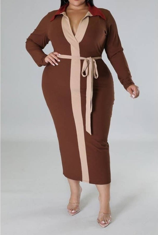 Chocolate and Wine Ribbed Dress